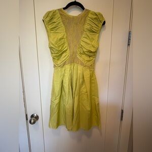BCBGMaxAzria yellow silk lacy cocktail Dress US 4 $430